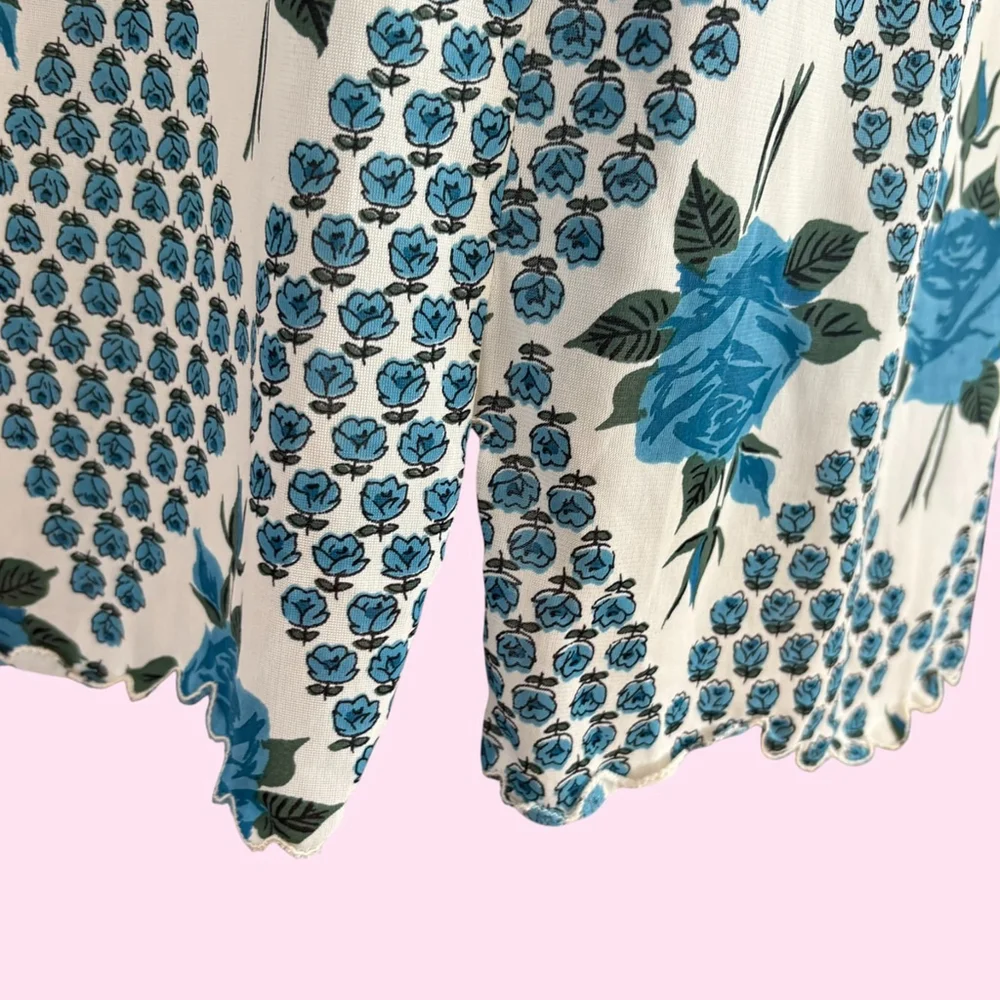 Vintage Blue Rose Slip Skirt 40s 50s - Picture 6 of 9